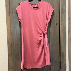 New Side Tie Dress Salmon Pink